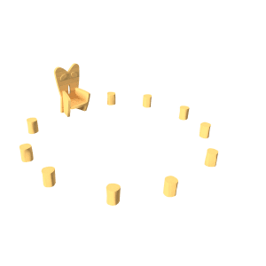 Voorleestroon met tien krukjes PST.000.204