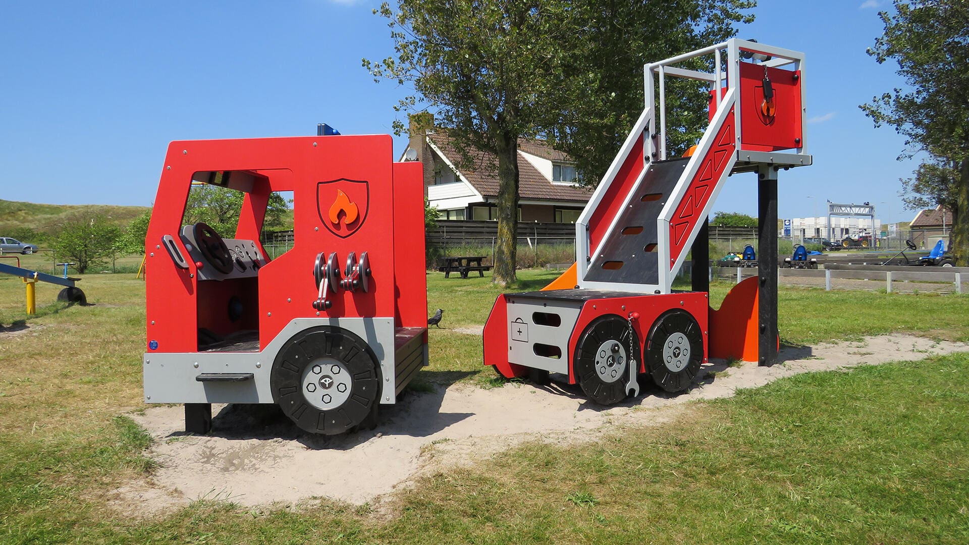 New play equipment at public playground
