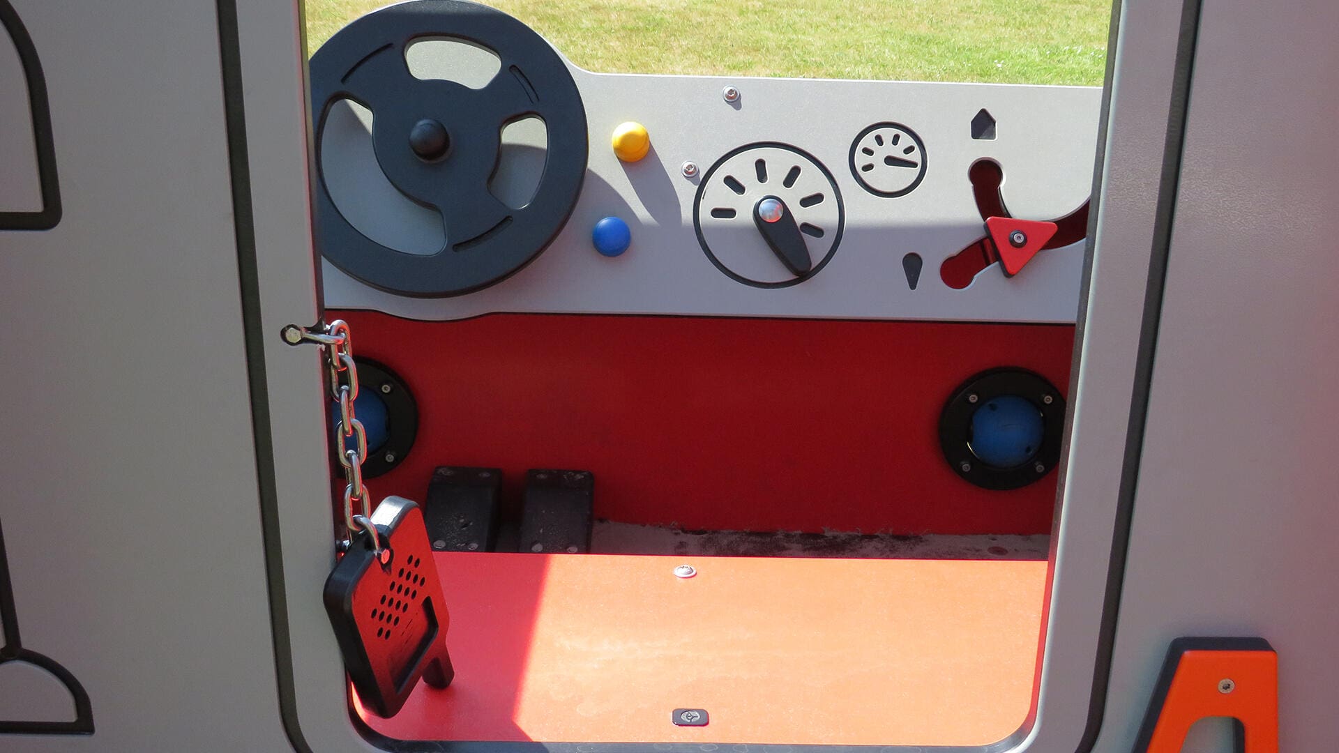 New play equipment at public playground