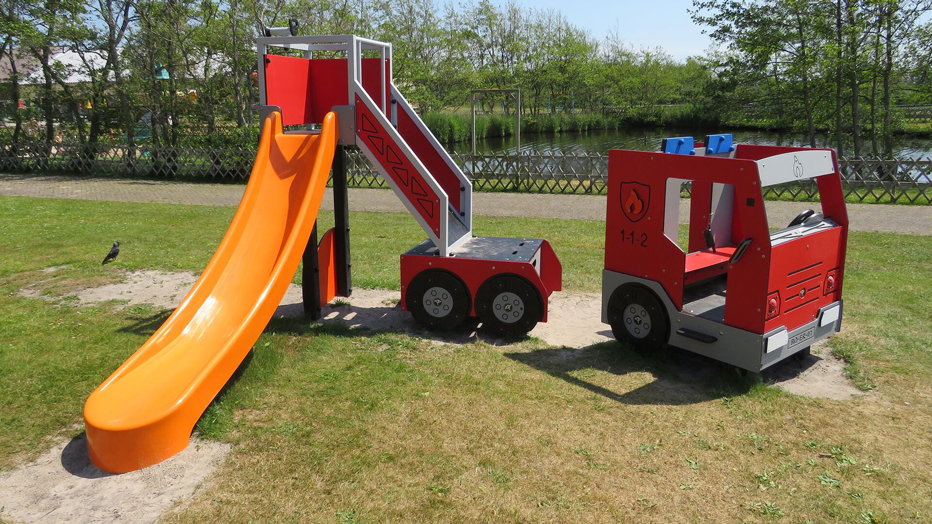 New play equipment at public playground