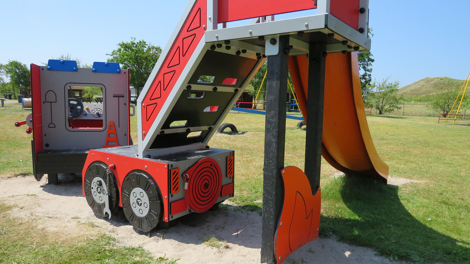 New play equipment at public playground