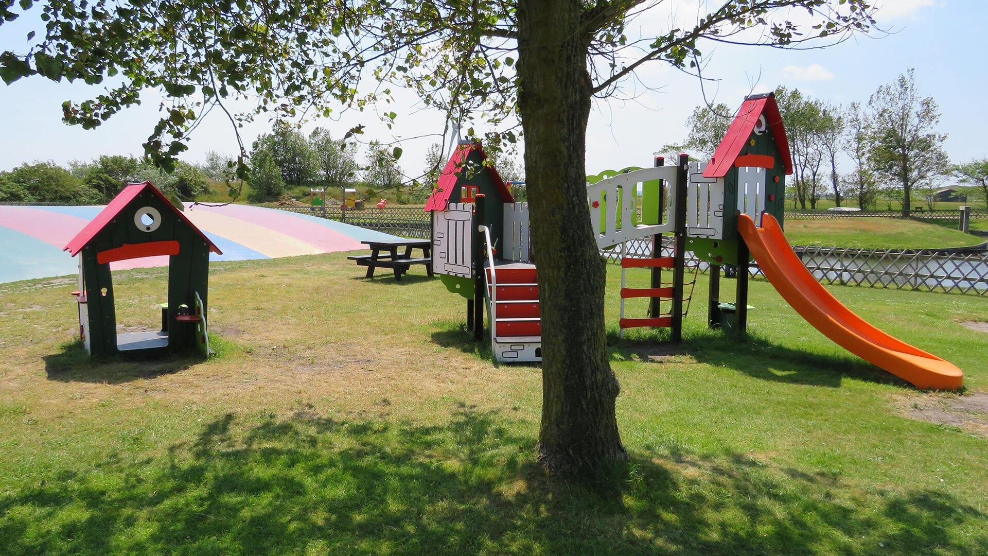 New play equipment at public playground