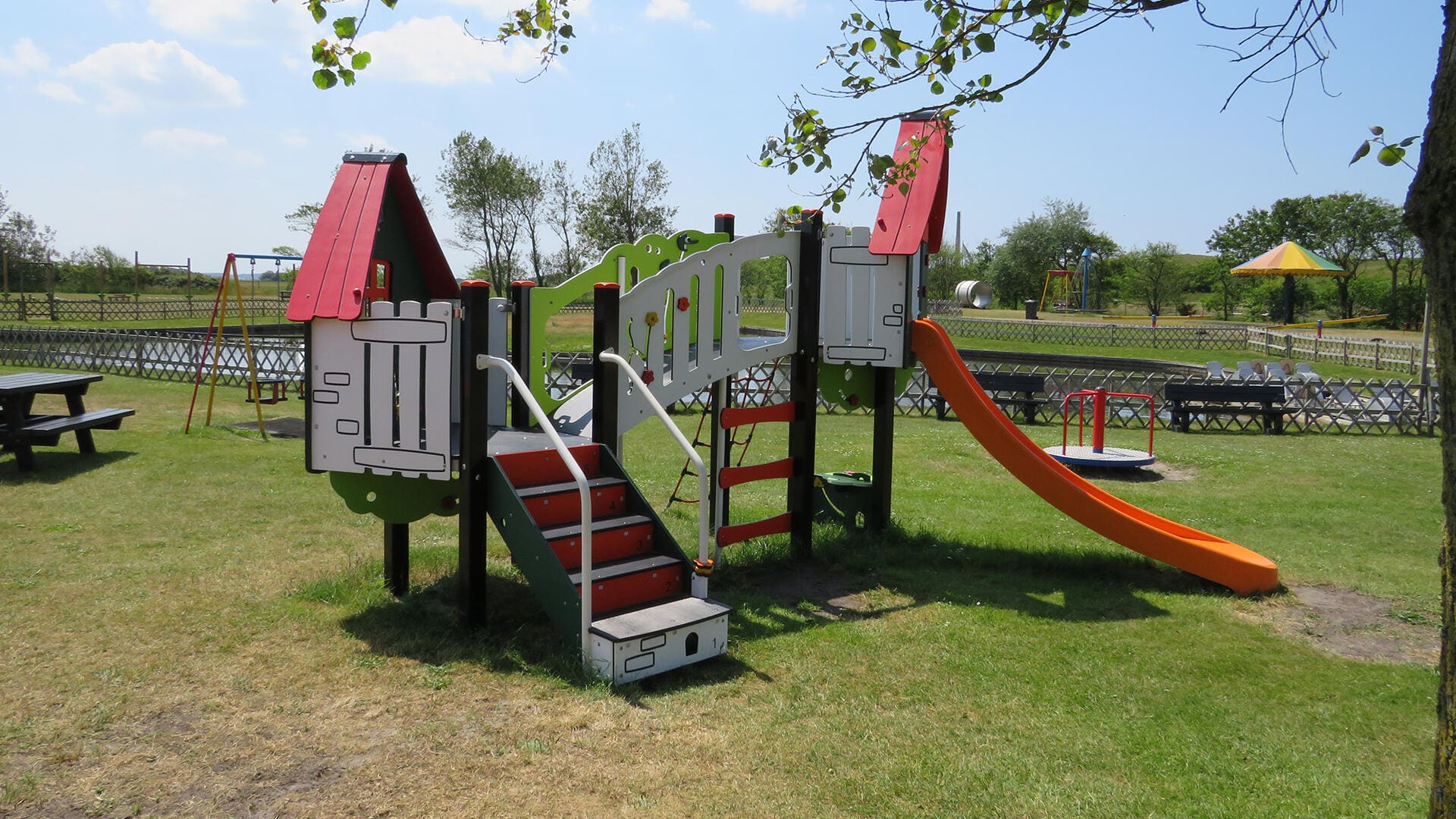 New play equipment at public playground