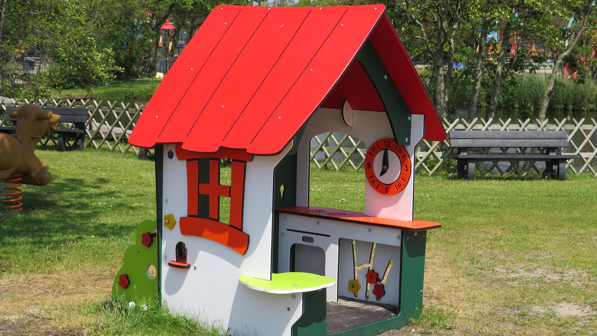 New play equipment at public playground
