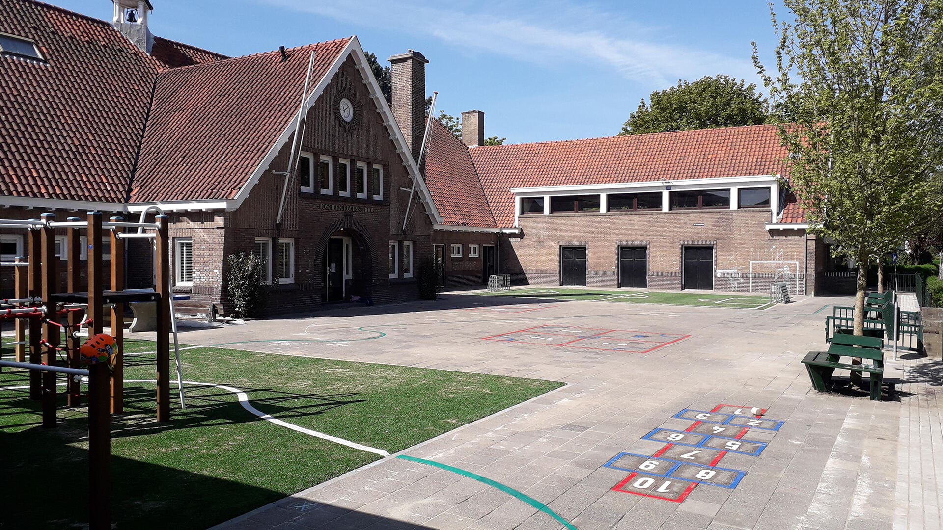 Verbinding van delen schoolplein