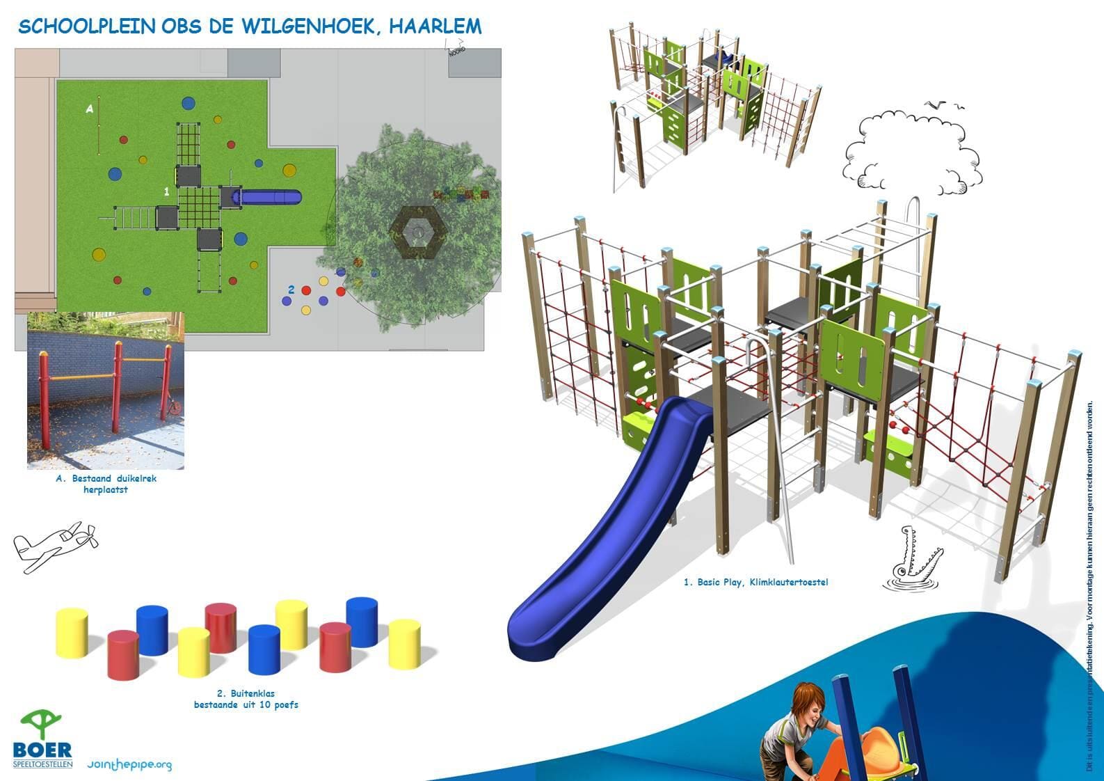 Layout of the OBS Wilgenhoek schoolyard