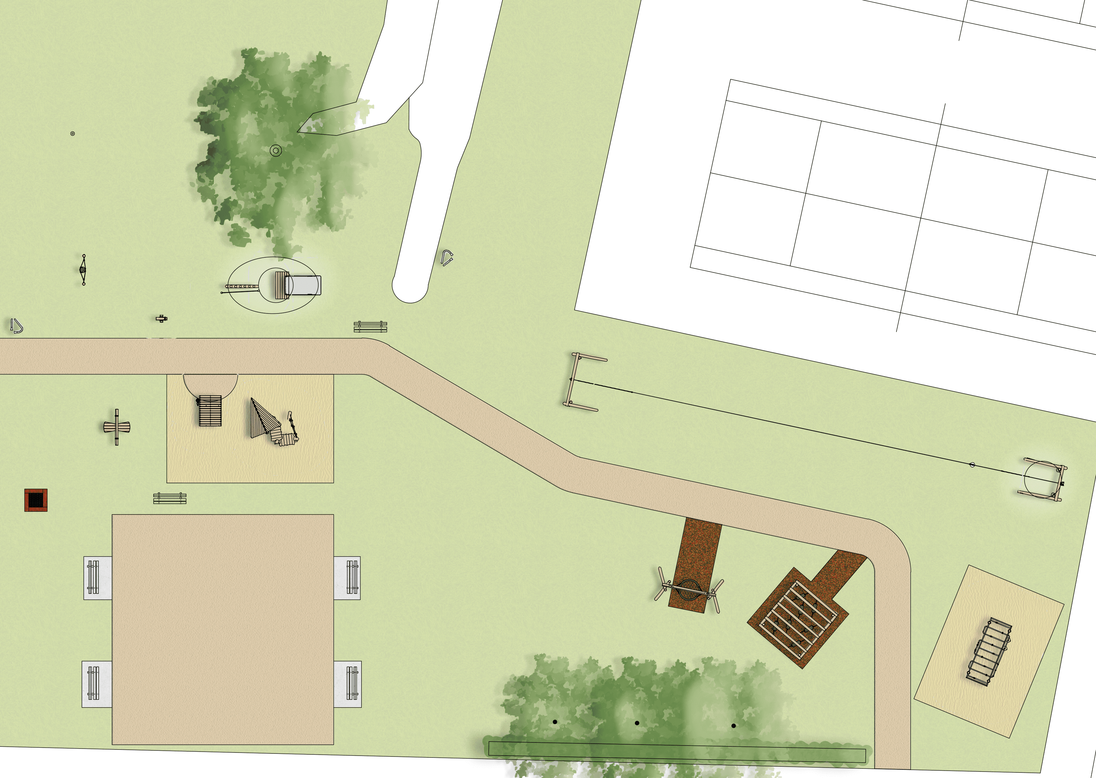 Vernieuwde inclusieve speelplek bij sportcentrum Weimeersen in Rollegem