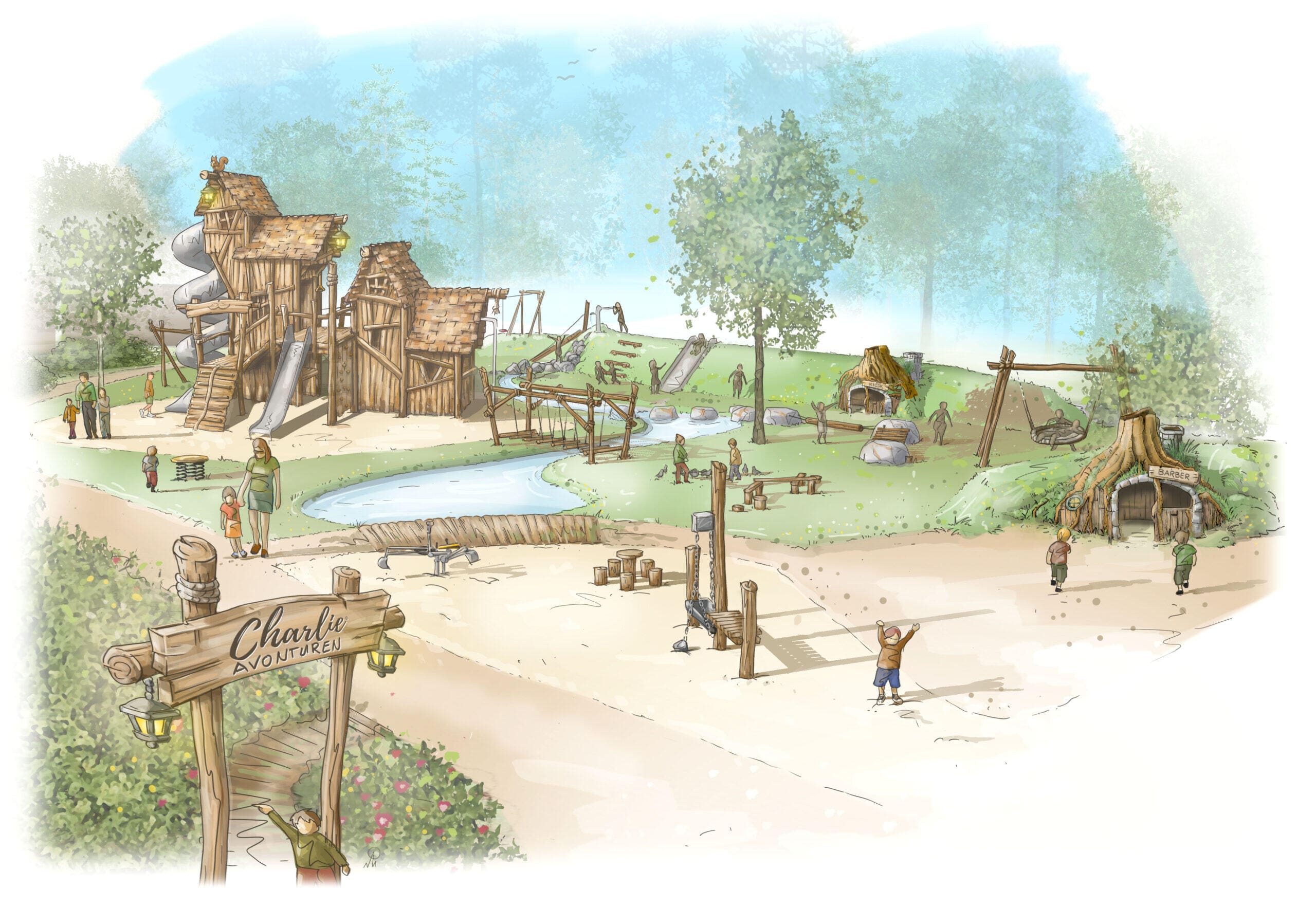 Spielen in märchenhafter Atmosphäre in Charlie´s Abenteuerdorf