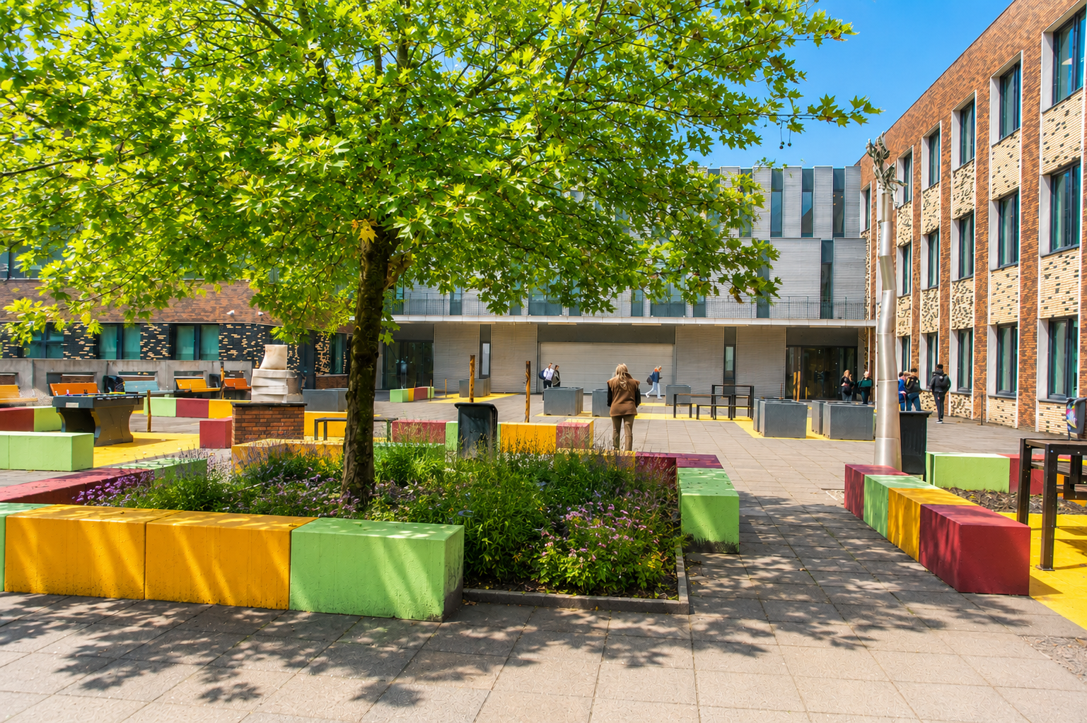 Schoolplein inrichting middelbare school