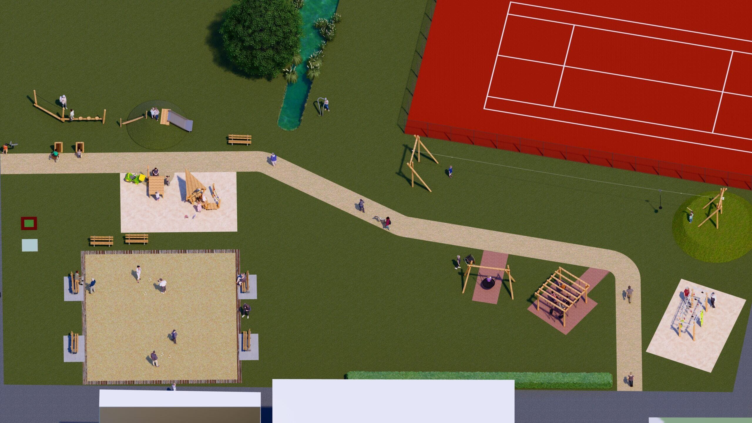 Inclusieve speeltuin ontwerp in Kortrijk, Weimeersen. Afbeelding bij 'Een krachtig ontwerp'